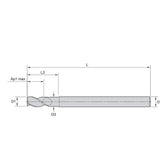 Solid Carbide End Mills •   ALUFLASH • Series 3AN9 • Square End • 3 Flute • Regular Length • Regular Neck • Cylindrical Shank • Inch - Big-tools Industrial Supply Tools for Metal Cutting